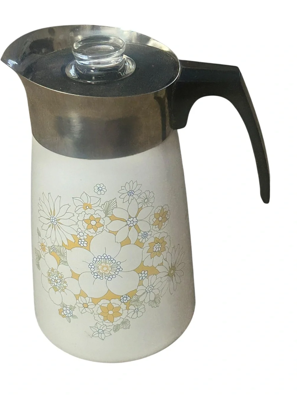 Vintage Corningware  9 cup “Floral Bouquet” Stovetop Coffee Pot Perculator
